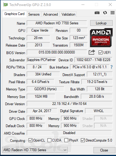 Видеокарта Amd radeon hd 7700 series 1gb